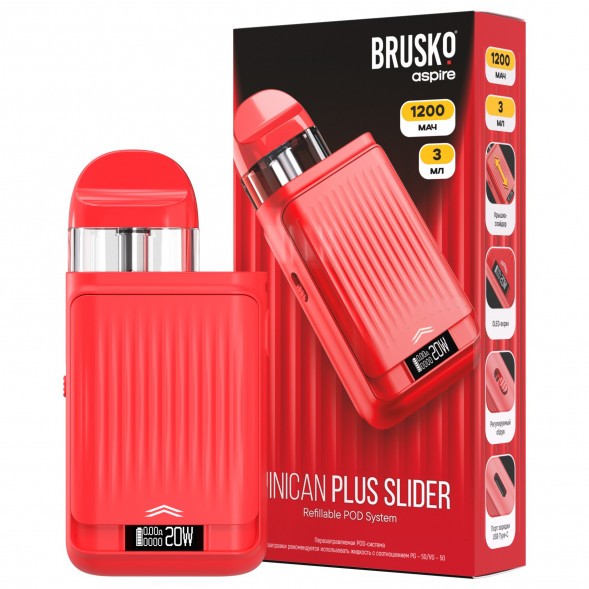 Электронная сигарета Brusko - Minican Plus Slider (Красный) купить в Ростове-на-Дону