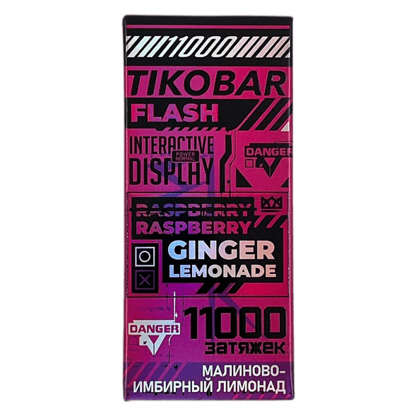 TIKOBAR FLASH - Малиново-Имбирный Лимонад (Raspberry Ginger Lemonade, 11000 затяжек) купить в Ростове-на-Дону