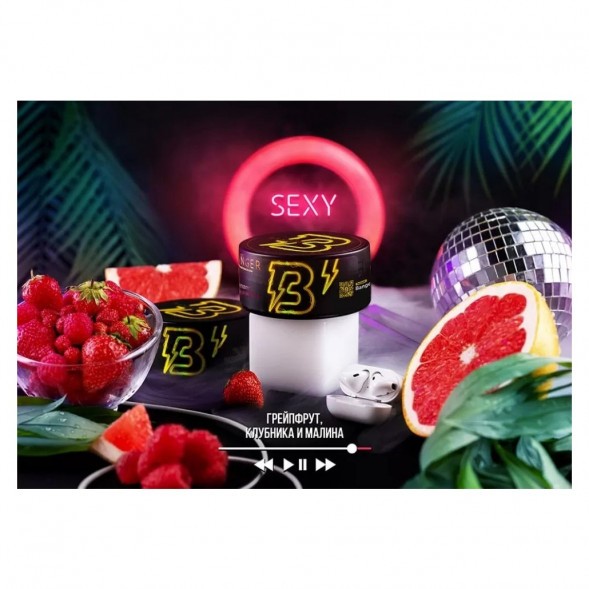Табак Banger - Sexy (Грейпфрут, Клубника, Малина, 100 грамм) купить в Ростове-на-Дону