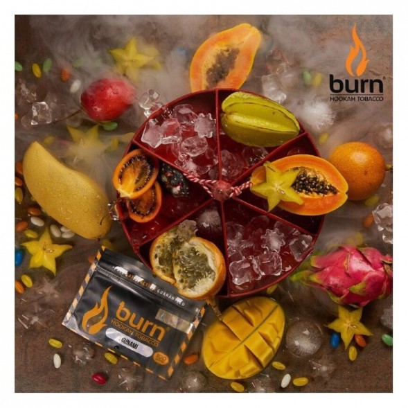 Табак Burn - Tsunami (Тропические Фрукты со Льдом, 100 грамм) купить в Ростове-на-Дону