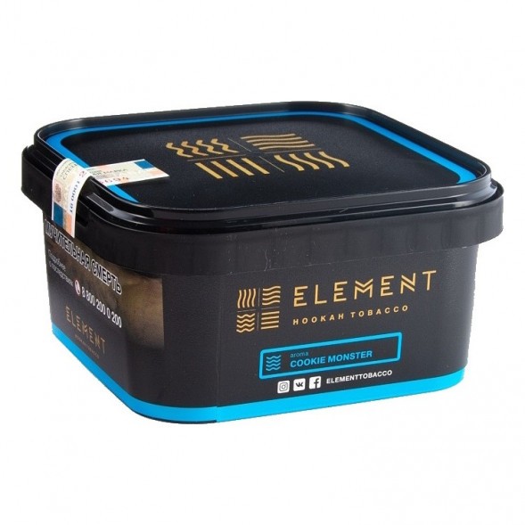 Табак Element Вода - Cookie Monster (Земляничное Печенье, 200 грамм) купить в Ростове-на-Дону