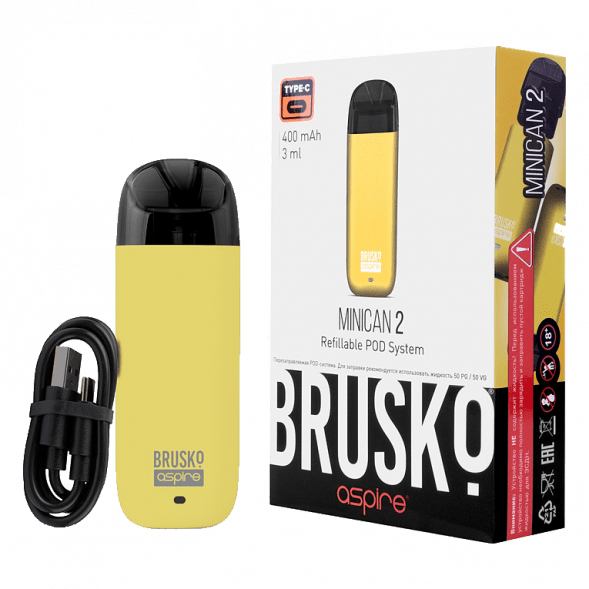Электронная сигарета Brusko - Minican 2 (400 mAh, Жёлтый) купить в Ростове-на-Дону