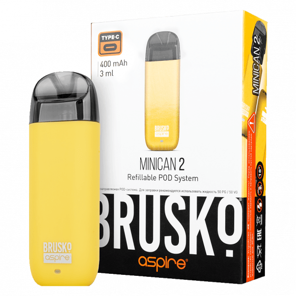Электронная сигарета Brusko - Minican 2 (400 mAh, Жёлтый) купить в Ростове-на-Дону