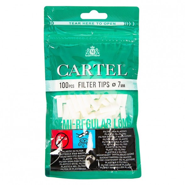 Фильтры для самокруток Cartel - Semi Regular Long (100 штук, 22х7 мм) купить в Ростове-на-Дону