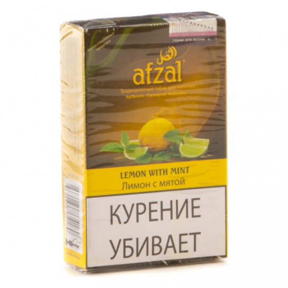 Табак Afzal - Lemon with Mint (Лимон с Мятой, 40 грамм) купить в Ростове-на-Дону