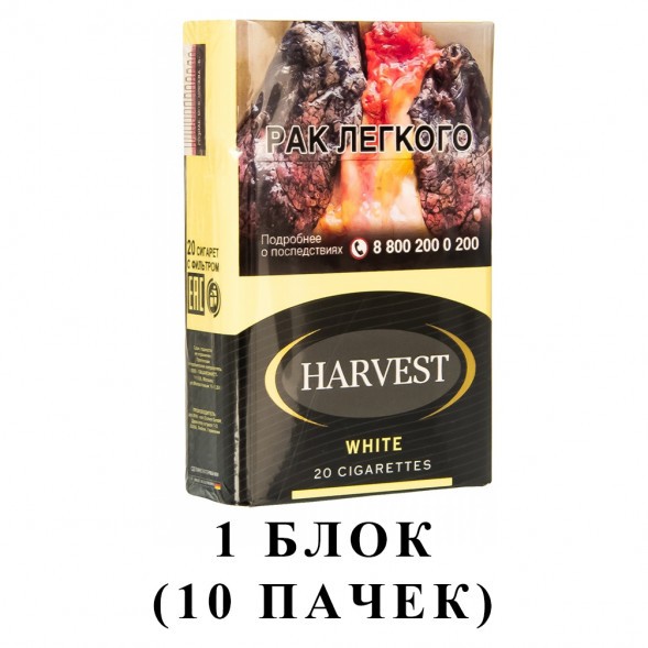 Сигареты Harvest - White King Size (блок 10 пачек) купить в Ростове-на-Дону