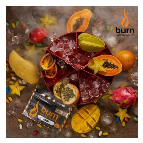 Табак Burn - Tsunami (Тропические Фрукты со Льдом, 25 грамм) купить в Ростове-на-Дону