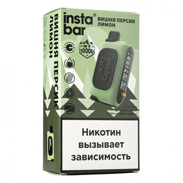 PLONQ INSTABAR WT - Вишня Персик Лимон (Cherry Peach Lemon, 10000 затяжек) купить в Ростове-на-Дону