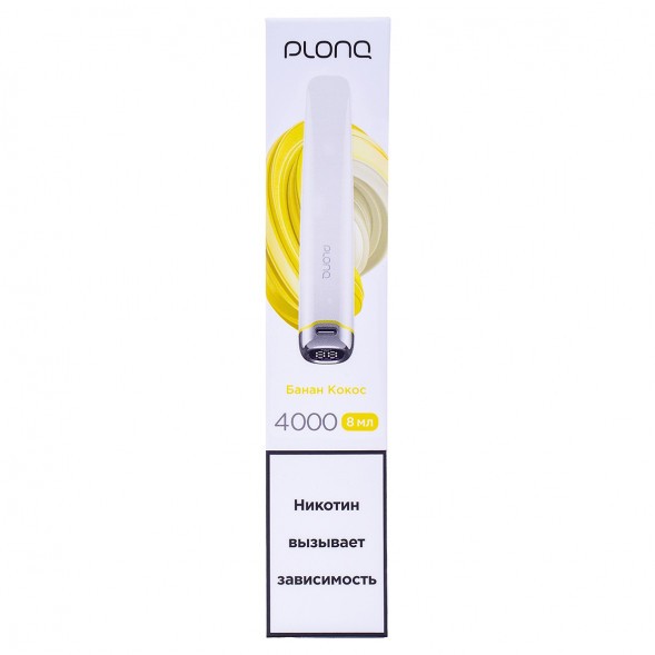 PLONQ PLUS PRO - Банан Кокос (Banana Coconut, 4000 затяжек) купить в Ростове-на-Дону