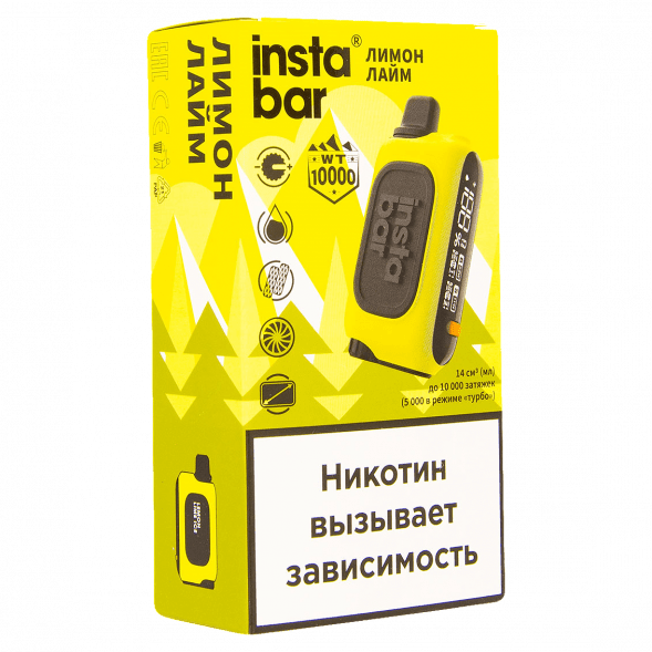 PLONQ INSTABAR WT - Лимон Лайм (Lemon Lime Ice, 10000 затяжек) купить в Ростове-на-Дону