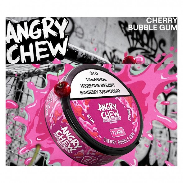 Табак жевательный Angry Chew Slim Strong - DryMost Flare Сherry Bubble Gum (12 грамм) купить в Ростове-на-Дону