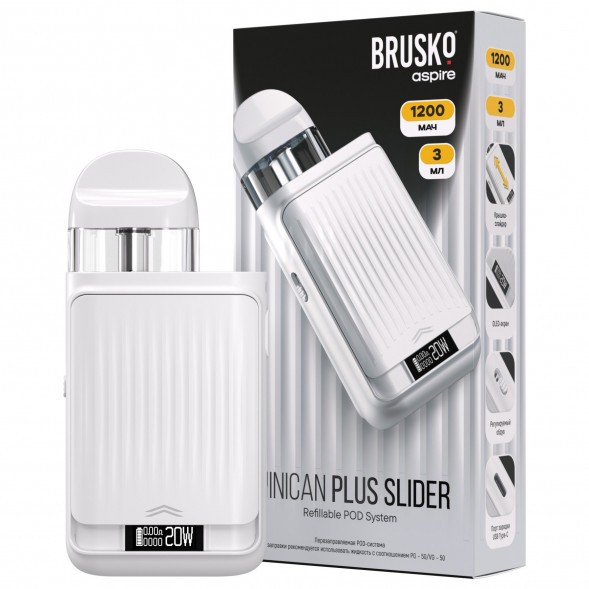 Электронная сигарета Brusko - Minican Plus Slider (Белый) купить в Ростове-на-Дону